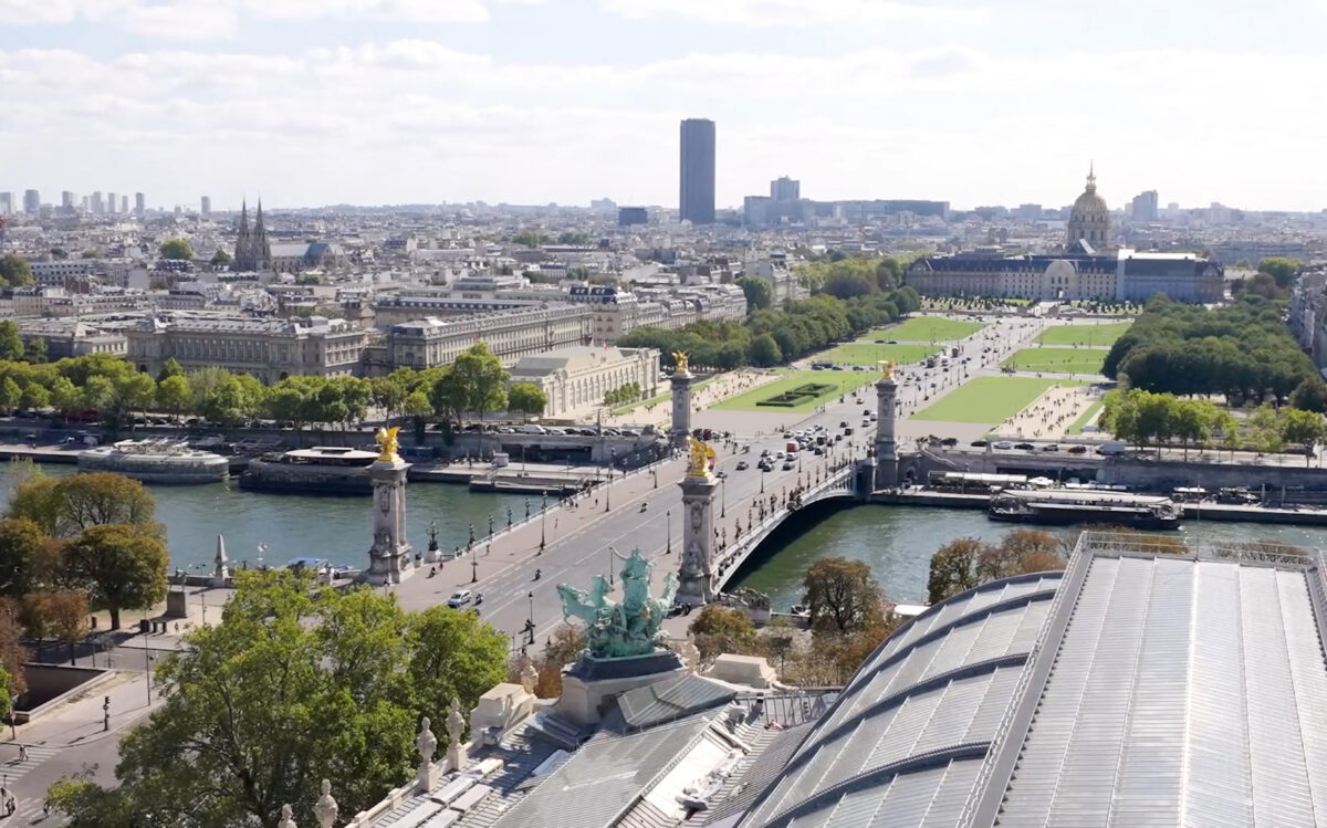 Vue aérienne vers le Grand Palais 